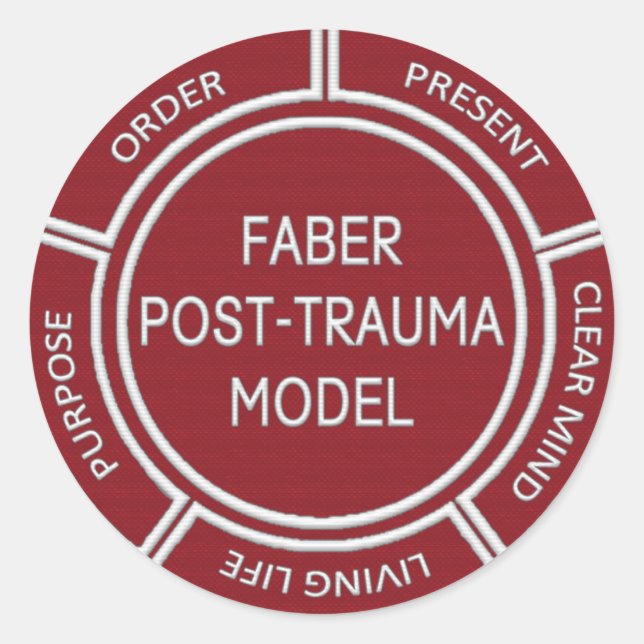Adesivo Redondo Vinheta-modelo de trauma Posto Faber (Frente)