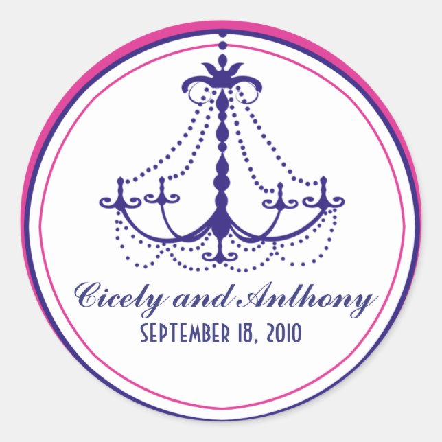 Adesivo Redondo Vinheta Monograma Chandelier (Frente)