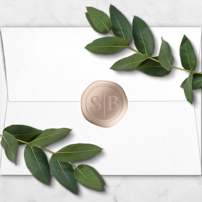 Adesivo Redondo Vinheta Monograma de Casamento com Cera de Areia B (Criador carregado)