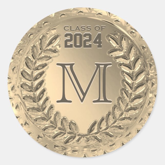 Adesivo Redondo Vinheta Monograma de Graduação (Frente)