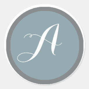 Adesivo Redondo Vinheta monograma e selo de envelopes