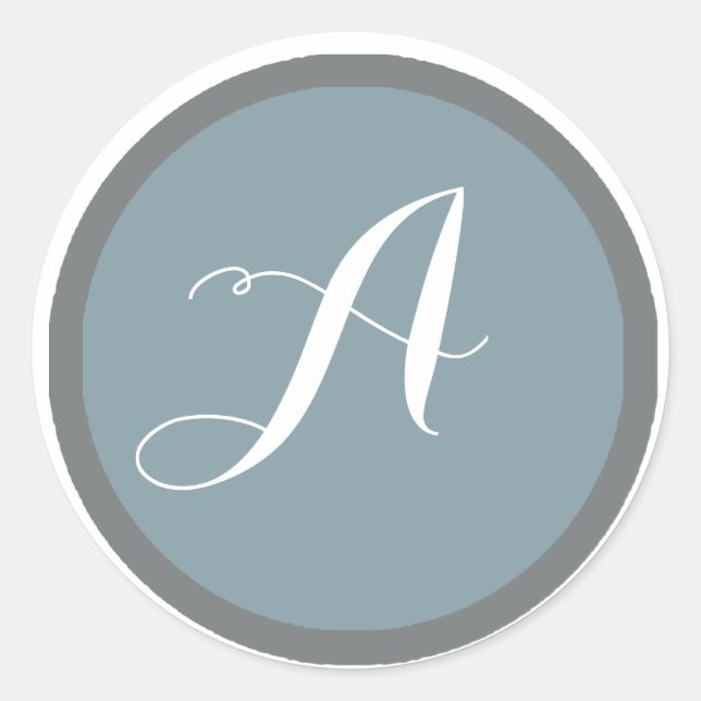 Adesivo Redondo Vinheta monograma e selo de envelopes (Frente)