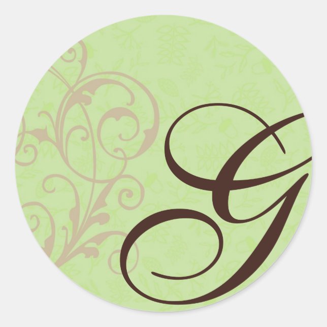 Adesivo Redondo Vinheta Monograma Gabby (Frente)