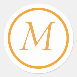 Adesivo Redondo Vinheta Monograma Laranja
