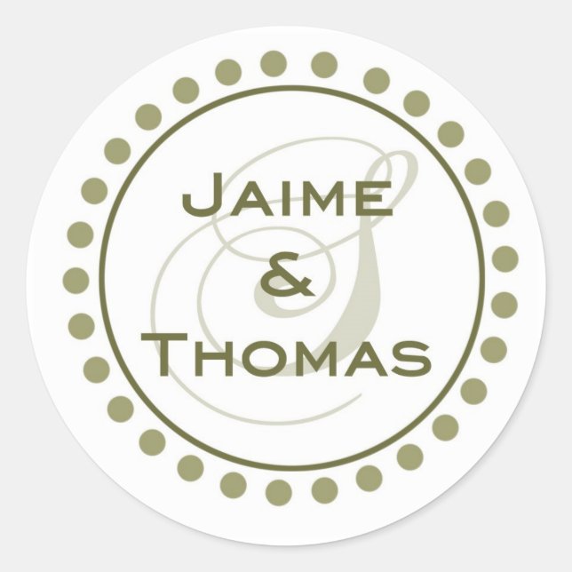 Adesivo Redondo Vinheta Monograma Personalizada (Frente)