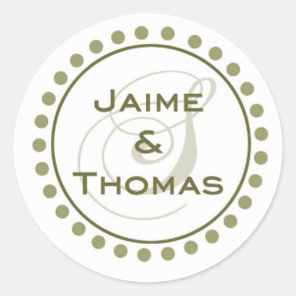 Adesivo Redondo Vinheta Monograma Personalizada