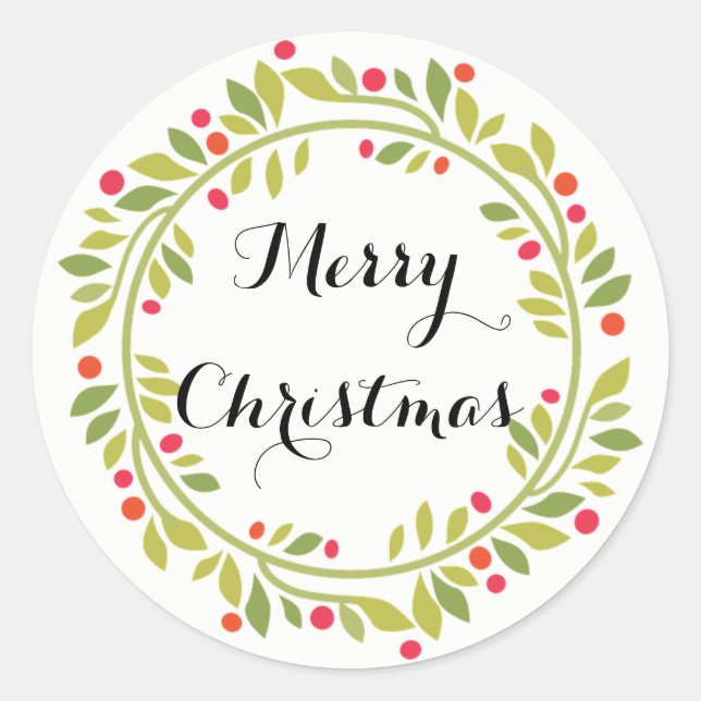 Adesivo Redondo Vinheta na moda de Wreath (Frente)