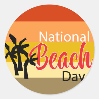Adesivo Redondo Vinheta Nacional para o Dia da Praia