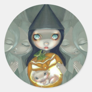 Adesivo Redondo Vinheta "Nascer de uma abóbora"