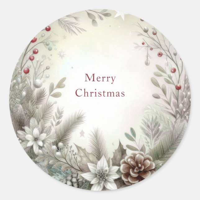 Adesivo Redondo Vinheta Natal de Natal (Frente)