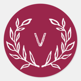 Adesivo Redondo Vinheta Natal de Natal Feriado em Magenta