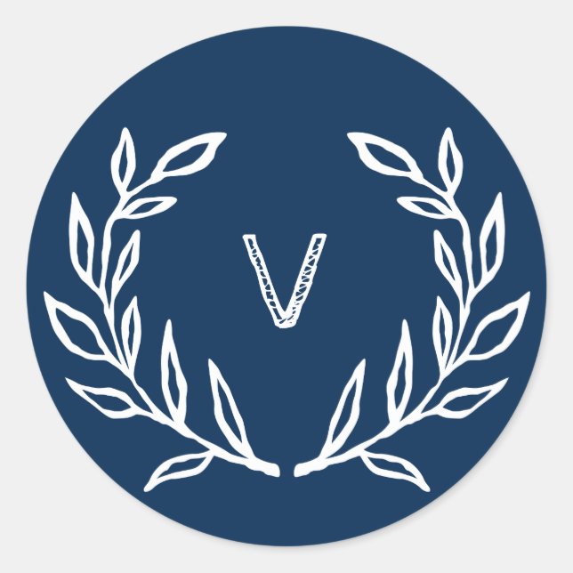 Adesivo Redondo Vinheta Natal de Natal Viva no Marinho (Frente)