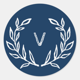 Adesivo Redondo Vinheta Natal de Natal Viva no Marinho