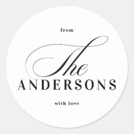 Adesivo Redondo Vinheta Natal de Nome da Família Simples