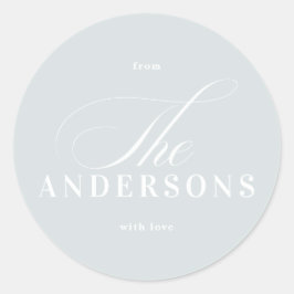 Adesivo Redondo Vinheta Natal de Nome da Família Simples