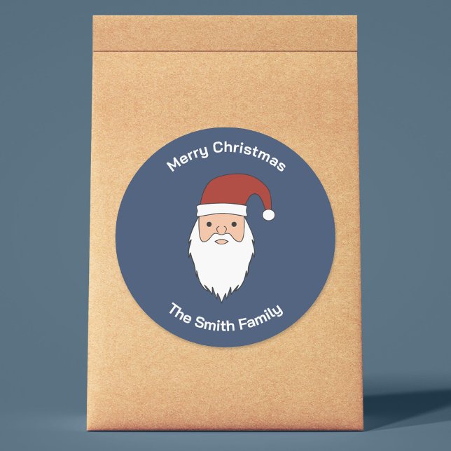 Adesivo Redondo Vinheta Natal do Papai Noel (Santa Claus Christmas Sticker)