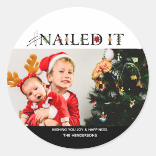 Adesivo Redondo Vinheta Natal #NailsIt