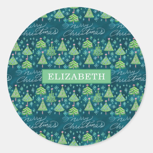 Adesivo Redondo Vinheta Natal - Personalizado (Frente)