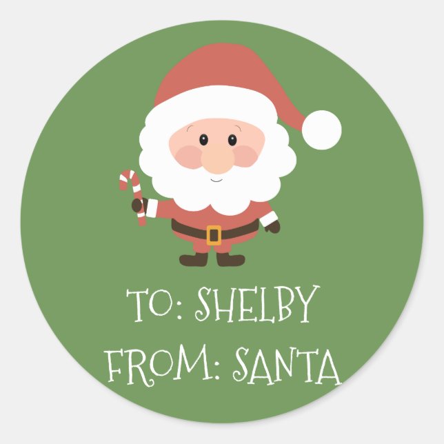 Adesivo Redondo Vinheta Natal Presente De Papais noeis (Frente)