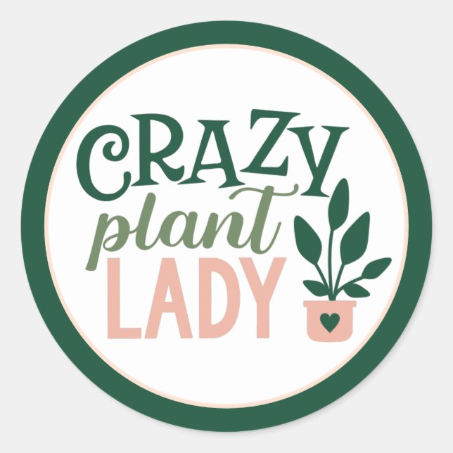 Adesivo Redondo Vinheta Natural do Jardim das Plantas (Frente)