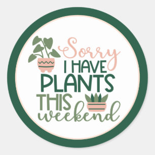 Adesivo Redondo Vinheta Natural do Jardim das Plantas