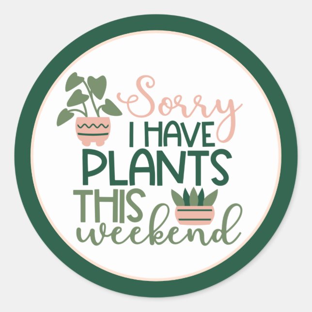 Adesivo Redondo Vinheta Natural do Jardim das Plantas (Frente)