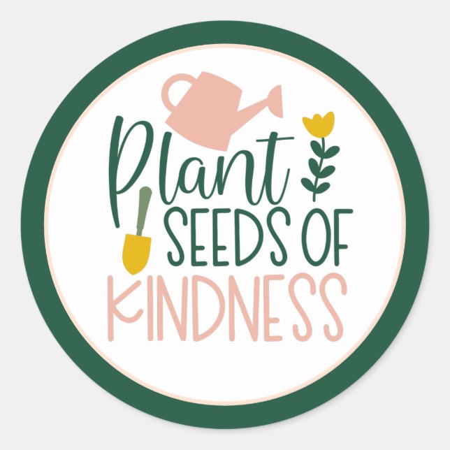 Adesivo Redondo Vinheta Natural do Jardim das Plantas (Frente)