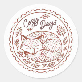 Adesivo Redondo Vinheta Natureza de outono