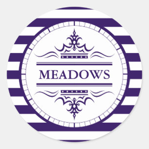 Adesivo Redondo Vinheta náutica Elegante de Marinho Clássico Monog