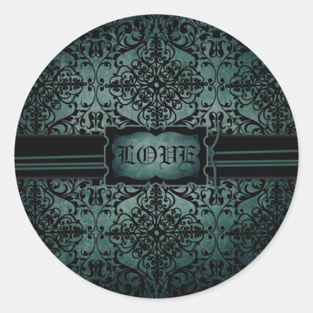 Adesivo Redondo Vinheta New Moon LOVE (Frente)