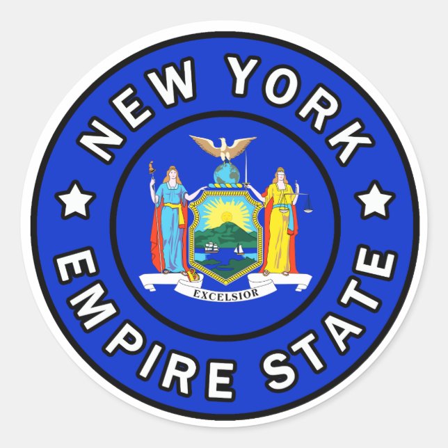 Adesivo Redondo Vinheta Nova York (Frente)