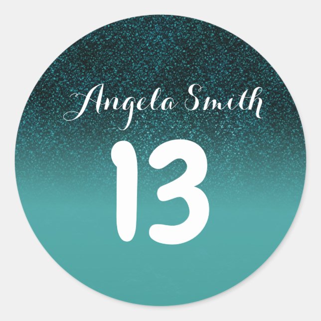 Adesivo Redondo Vinheta numérica da tabela| Número da tabela para  (Frente)