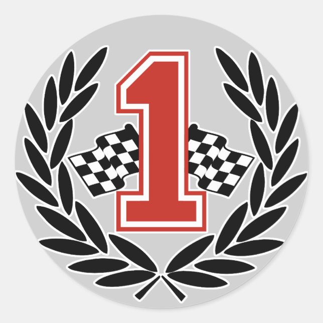 Adesivo Redondo Vinheta número um (Frente)