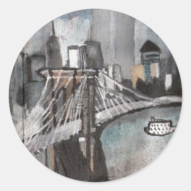 Adesivo Redondo Vinheta NYC (Frente)