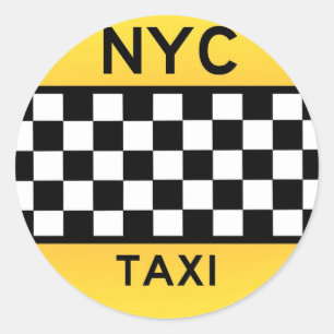 Adesivo Redondo Vinheta NYC TAXI