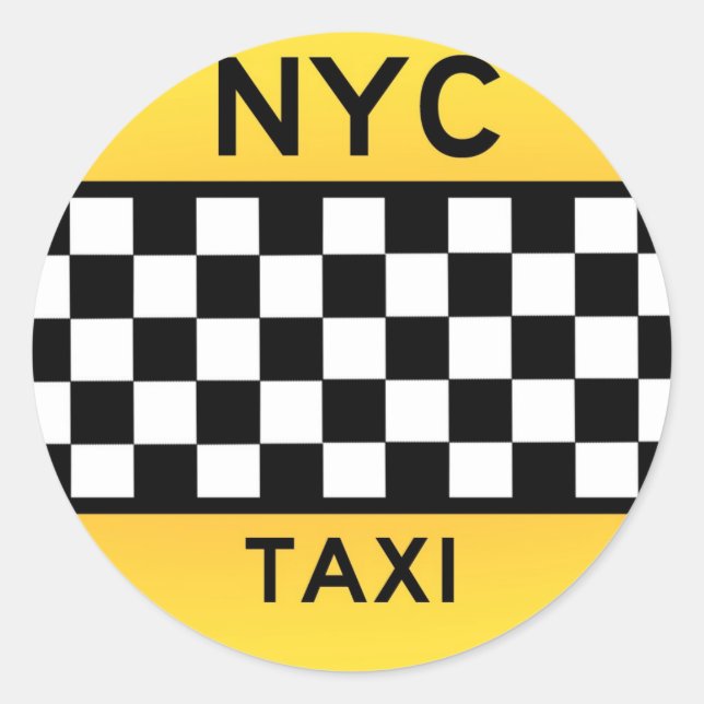 Adesivo Redondo Vinheta NYC TAXI (Frente)
