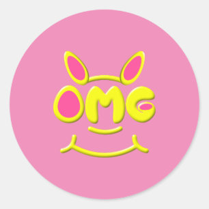 Adesivo Redondo Vinheta OMG