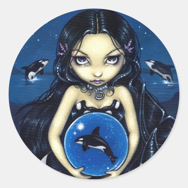 Adesivo Redondo Vinheta "Orca Magic" (Frente)