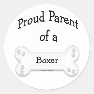 Adesivo Redondo Vinheta-Pai Orgulhosa Boxer