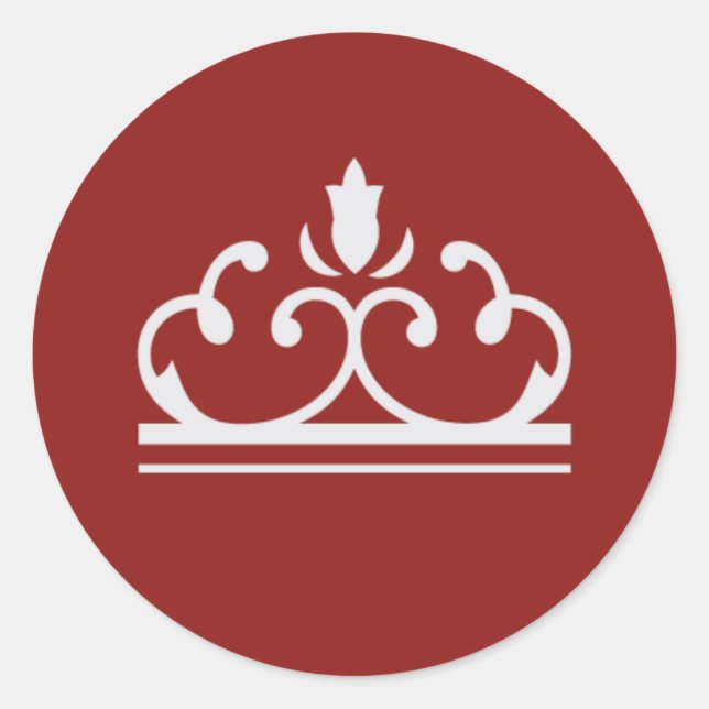 Adesivo Redondo Vinheta-palha de folheto de prata (vermelha) (Frente)