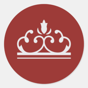 Adesivo Redondo Vinheta-palha de folheto de prata (vermelha)