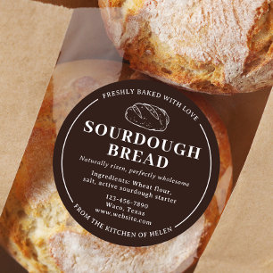 Adesivo Redondo Vinheta-pão de padaria russa Brown Sourdough