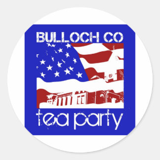 Adesivo Redondo Vinheta para bombeiros do Tea Party