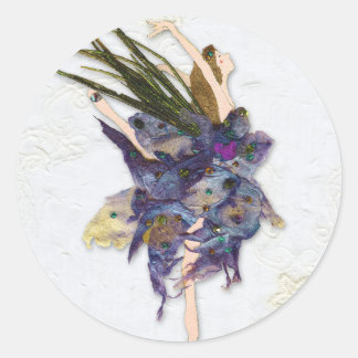 Adesivo Redondo Vinheta para fadas