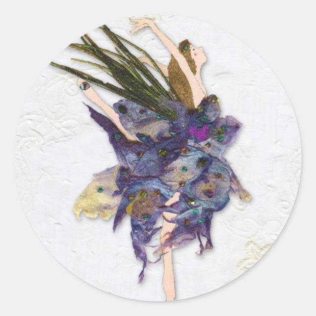 Adesivo Redondo Vinheta para fadas (Frente)