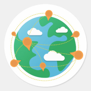 Adesivo Redondo Vinheta para o Dia de Arranque (Branco)