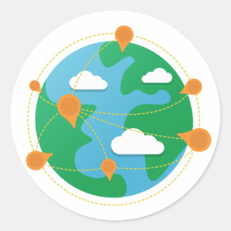 Adesivo Redondo Vinheta para o Dia de Arranque (Branco)