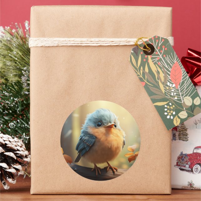 Adesivo Redondo Vinheta-pássaro (Feriado)