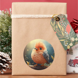 Adesivo Redondo Vinheta-pássaro