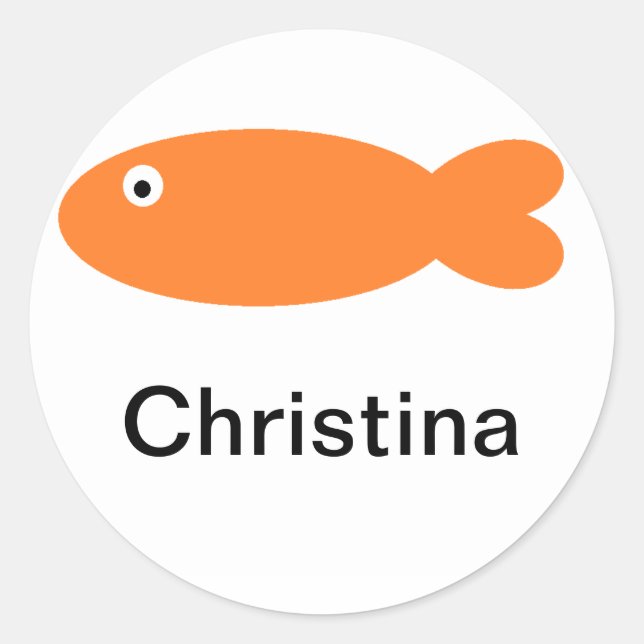 Adesivo Redondo Vinheta "Peixe" (Frente)